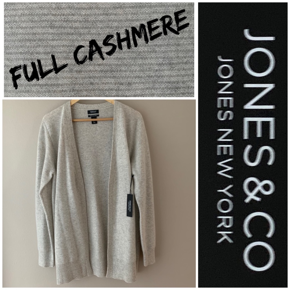Jones NY & Co Women Cardigan XL 100% Cashmere